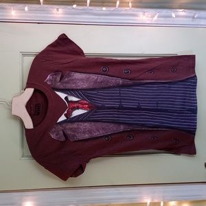 Women's Dr. Who fitted tee three piece suit print size Small